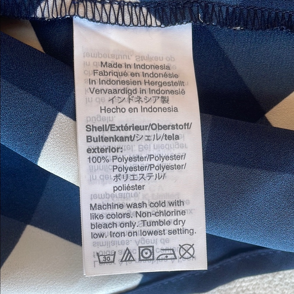 J. Crew Navy and Cream Checkered Bow Tie Back Halter Top Size 8 - Picture 8 of 8